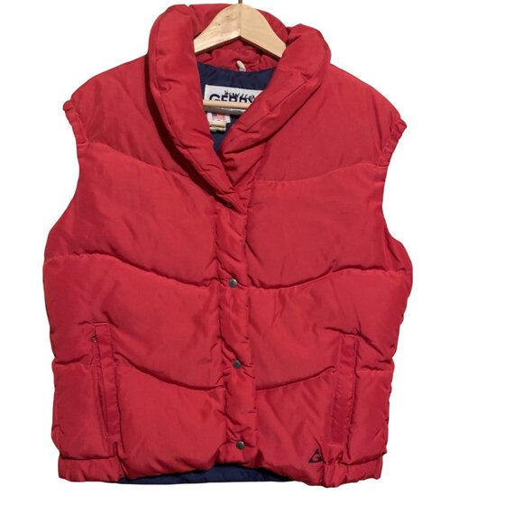 VTG Gerry Down-Puffer Vest Red Size Med Made in USA Denver Winter Sports - Picture 2 of 7